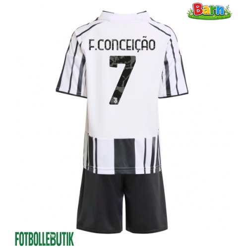 Juventus Francisco Conceicao #7 Hemmaställ Barn 2025-26 Kortärmad (+ Korta byxor)